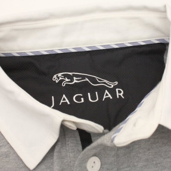 Jaguar Men's Long Sleeve Polo Shirt Flag Logo Embroidery XL - Picture 5 of 11